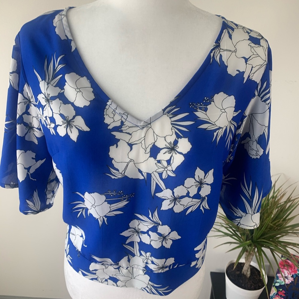 3x$25 Japna! Flora Crop Top Open Back